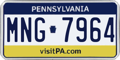 PA license plate MNG7964