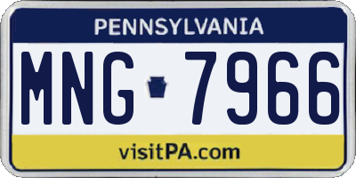 PA license plate MNG7966