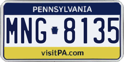 PA license plate MNG8135