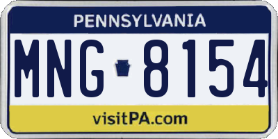 PA license plate MNG8154