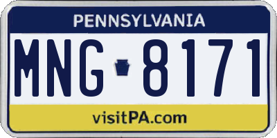PA license plate MNG8171