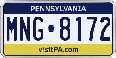 PA license plate MNG8172