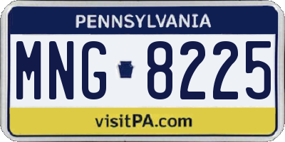 PA license plate MNG8225
