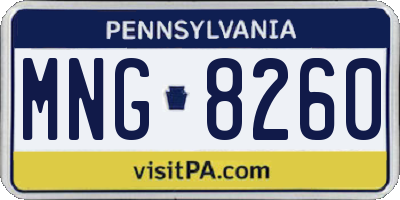 PA license plate MNG8260