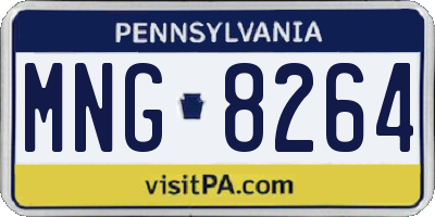 PA license plate MNG8264