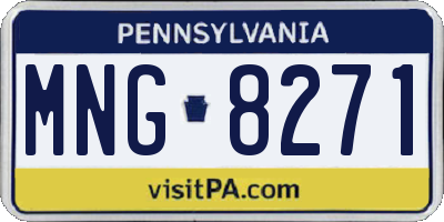 PA license plate MNG8271