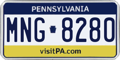 PA license plate MNG8280