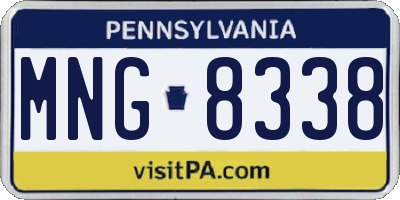 PA license plate MNG8338
