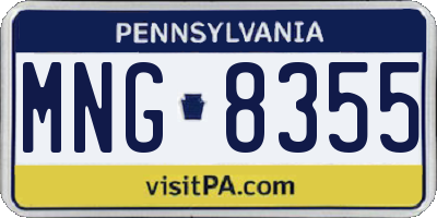 PA license plate MNG8355