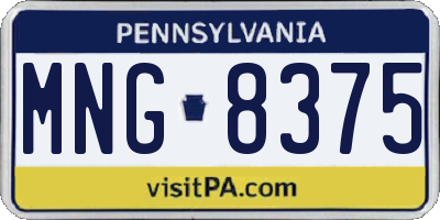 PA license plate MNG8375