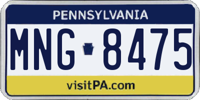 PA license plate MNG8475