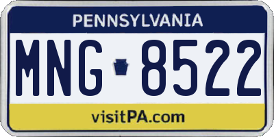 PA license plate MNG8522