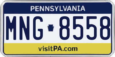 PA license plate MNG8558
