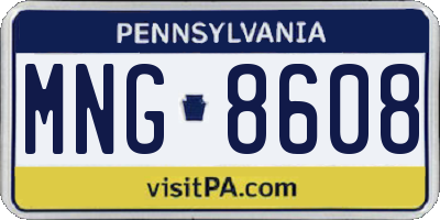 PA license plate MNG8608