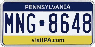PA license plate MNG8648