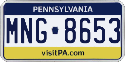 PA license plate MNG8653