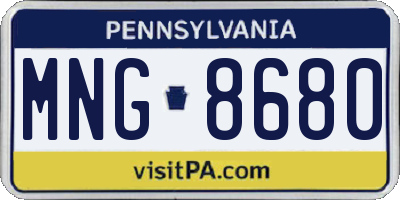 PA license plate MNG8680