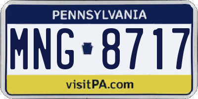 PA license plate MNG8717