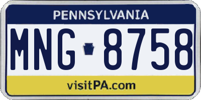 PA license plate MNG8758