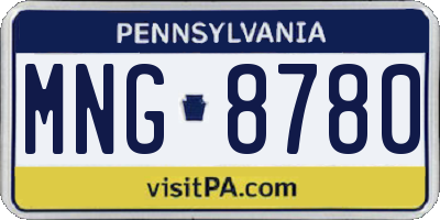 PA license plate MNG8780