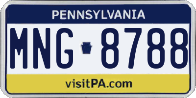 PA license plate MNG8788