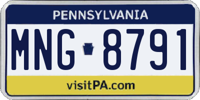 PA license plate MNG8791