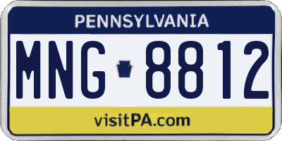 PA license plate MNG8812