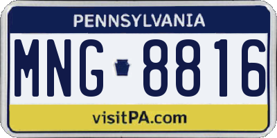 PA license plate MNG8816