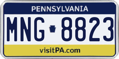 PA license plate MNG8823