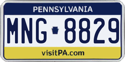 PA license plate MNG8829