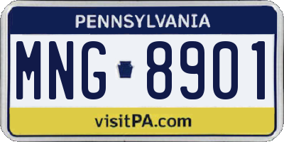 PA license plate MNG8901