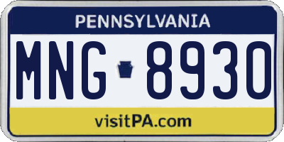 PA license plate MNG8930