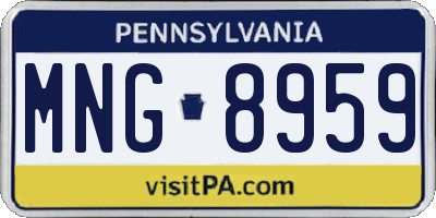 PA license plate MNG8959