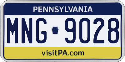 PA license plate MNG9028