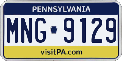 PA license plate MNG9129