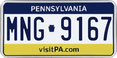 PA license plate MNG9167