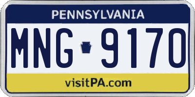 PA license plate MNG9170