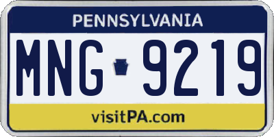 PA license plate MNG9219