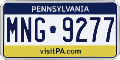 PA license plate MNG9277