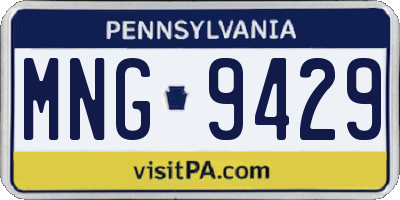 PA license plate MNG9429