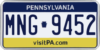 PA license plate MNG9452