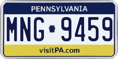 PA license plate MNG9459
