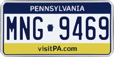 PA license plate MNG9469