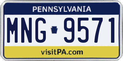 PA license plate MNG9571