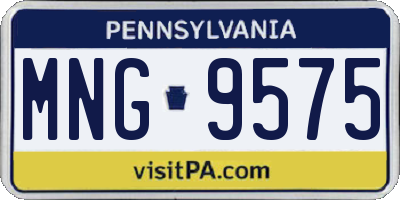 PA license plate MNG9575