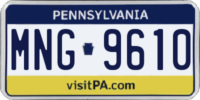 PA license plate MNG9610