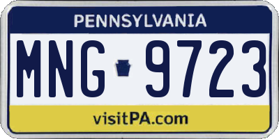PA license plate MNG9723