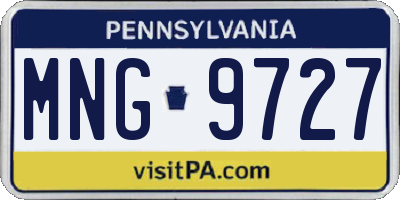PA license plate MNG9727