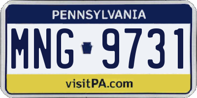 PA license plate MNG9731
