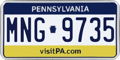 PA license plate MNG9735
